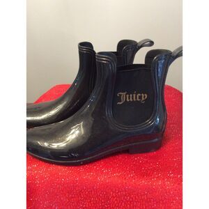 Juicy Couture Rain Boots Ankles Glittery Size 9